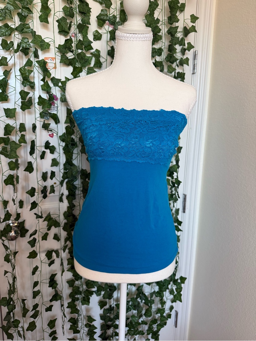 Active Basic Teal Lace Bandeau Camisole